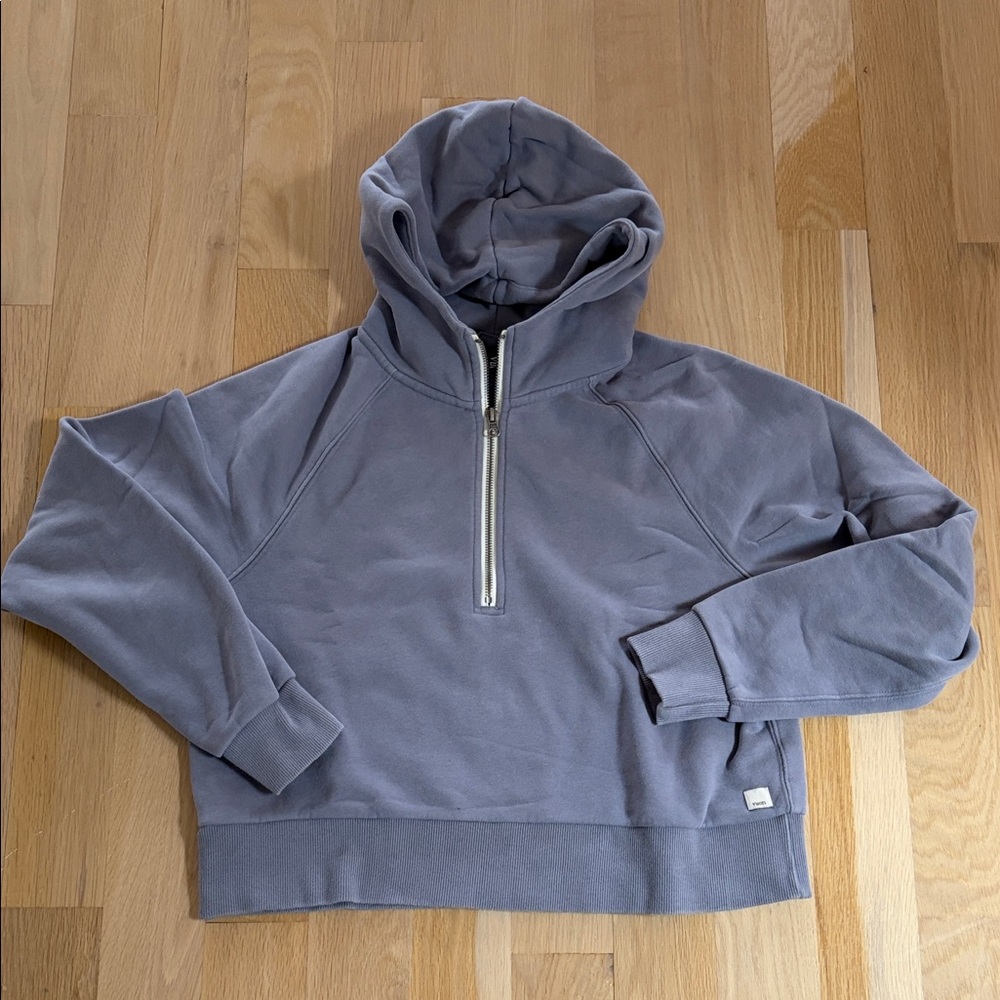 Vouri women’s Half-Zip Hoodie, purplish grey, size S